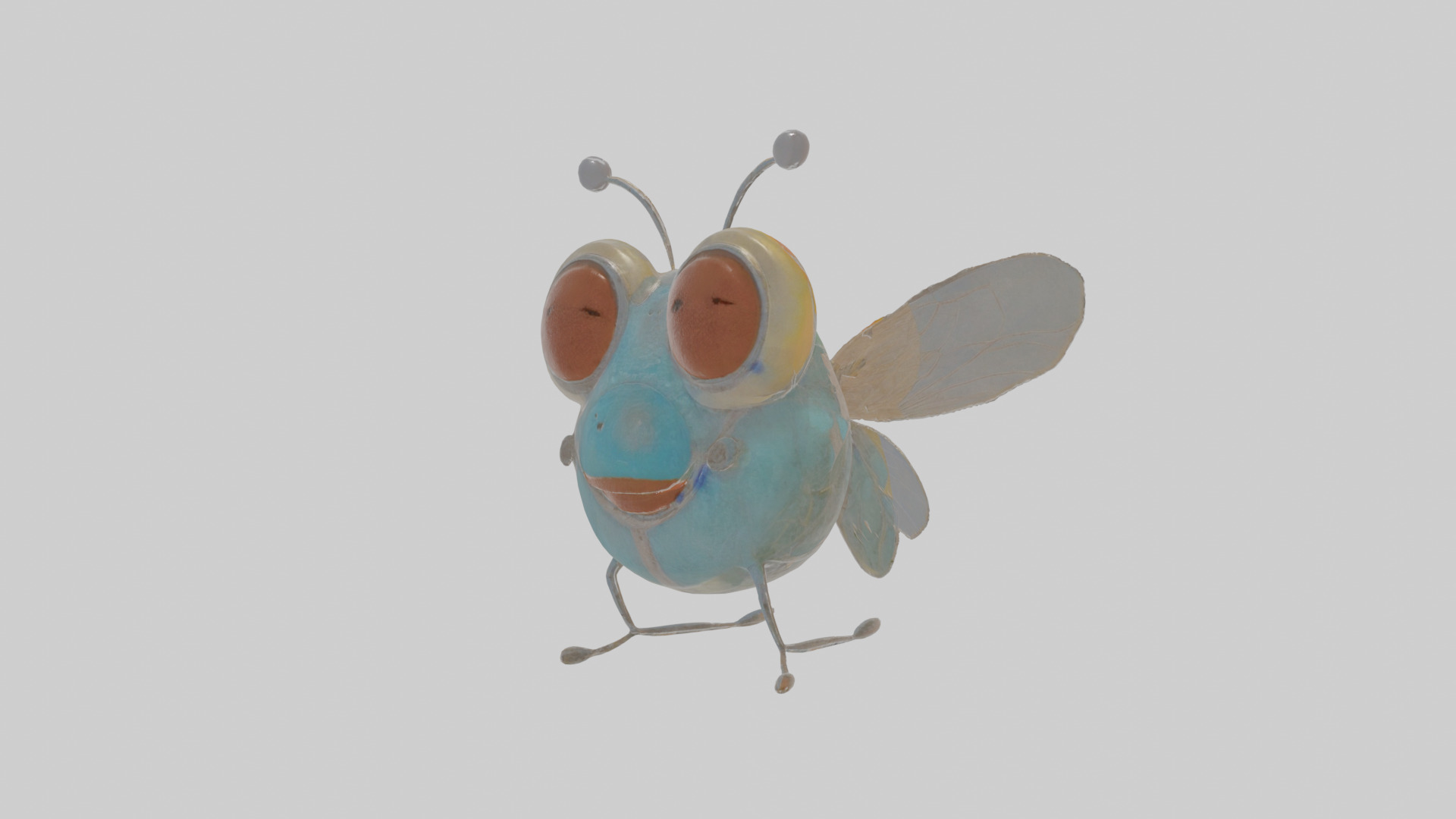 Cartoon Fly Low-poly 3D model_12
