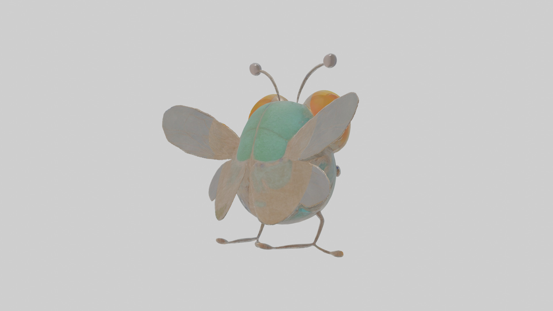 Cartoon Fly Low-poly 3D model_4
