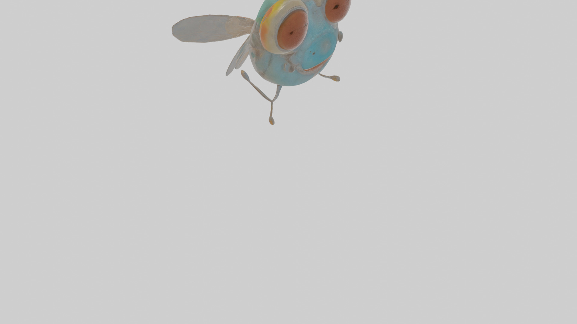 Cartoon Fly Low-poly 3D model_9