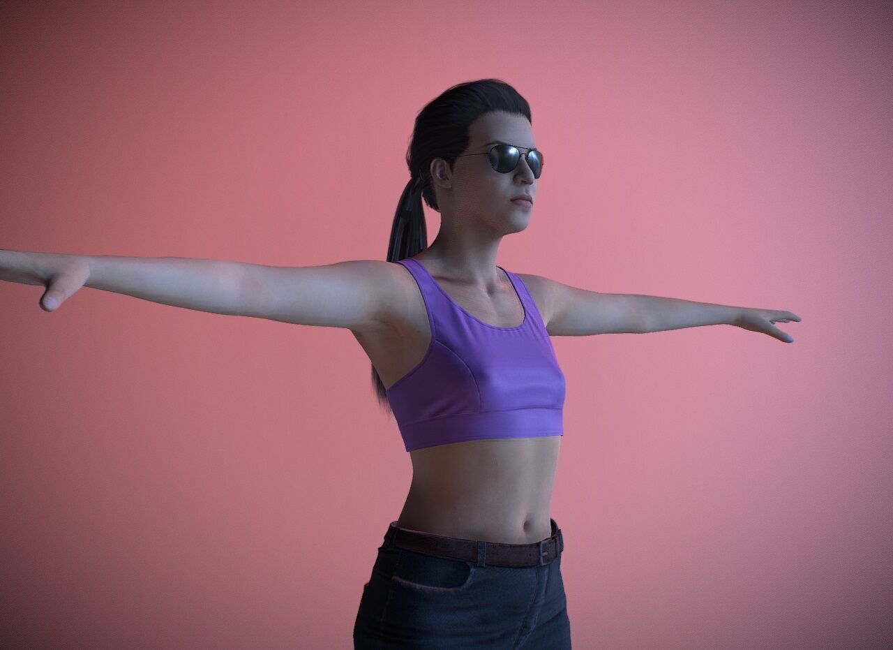 Realistic GTA VI Lucia Caminos Character 3D Model 3D model_3