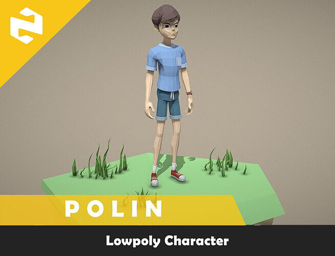 Lowpoly Character - Polin Free low-poly 3D model