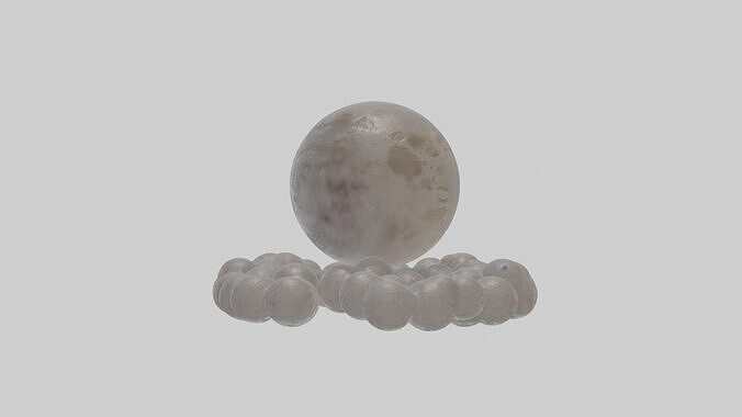 Cartoon Full Moon Low-poly 3D model