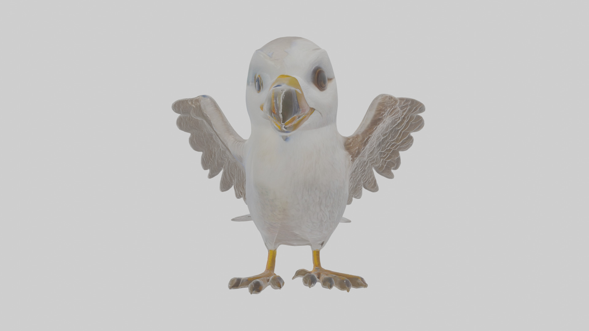 Cartoon Fulmar Low-poly 3D model_17