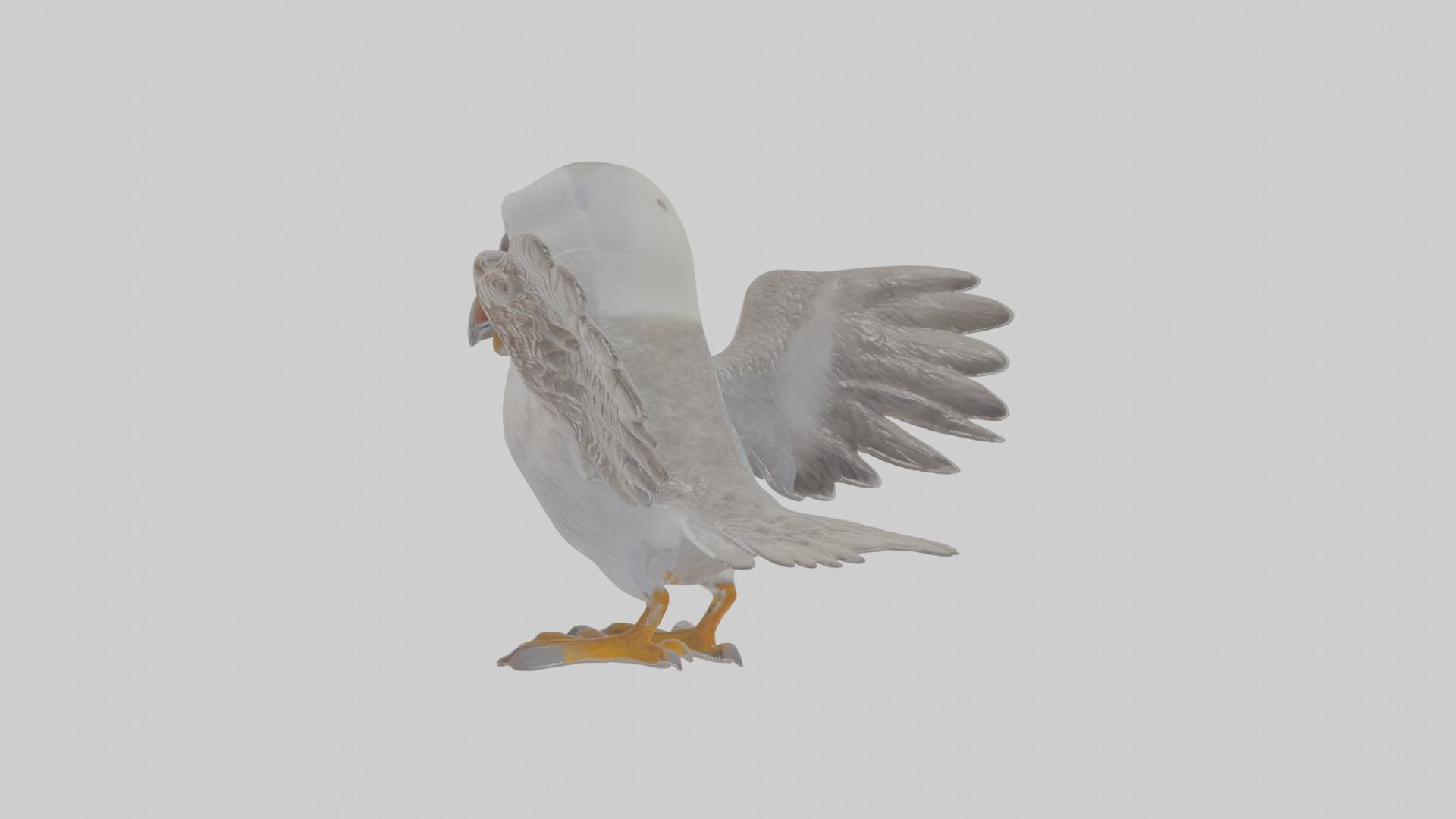 Cartoon Fulmar Low-poly 3D model_19