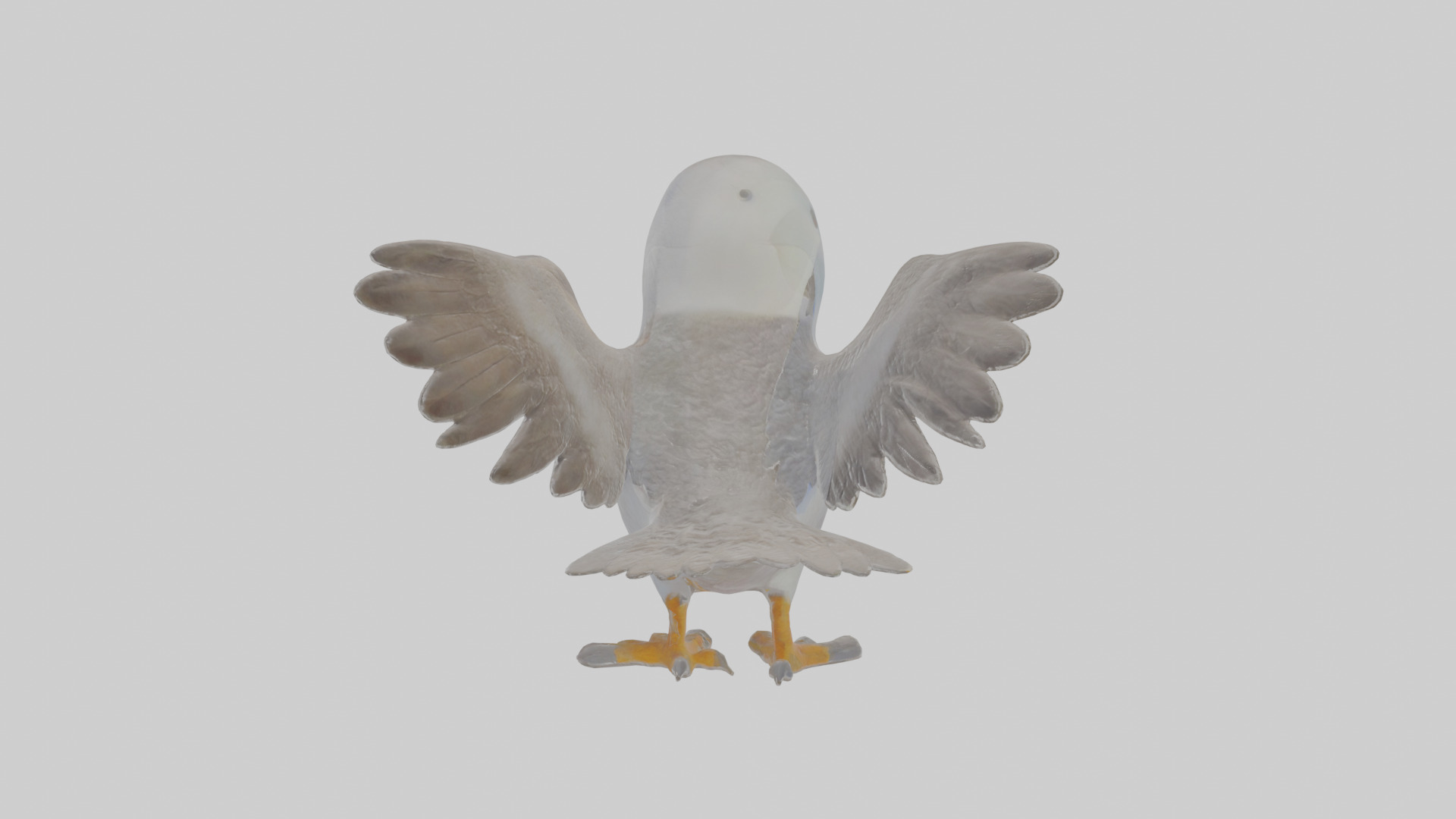 Cartoon Fulmar Low-poly 3D model_3