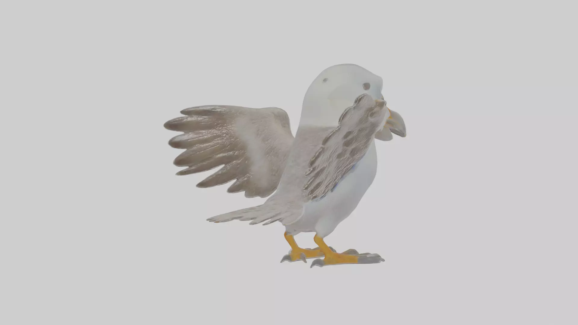 Cartoon Fulmar Low-poly 3D model_0