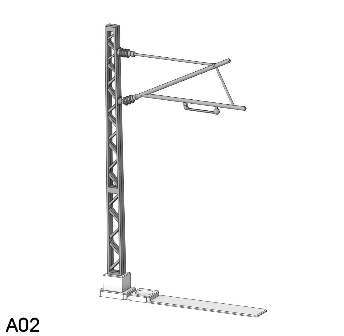 H0 scale Catenery Poles Set Type A1 to A8 - FDM 3D print model_10