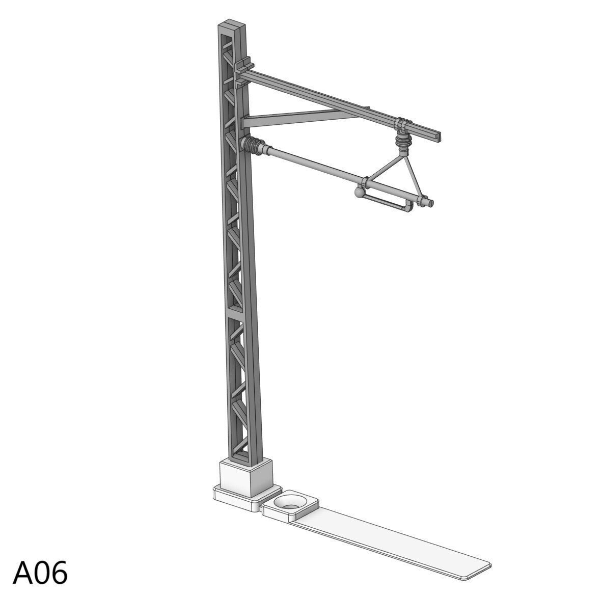 H0 scale Catenery Poles Set Type A1 to A8 - FDM 3D print model_17