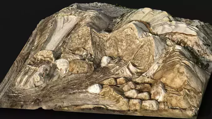 construction site terrain sand piles drone PBR photogrammetry