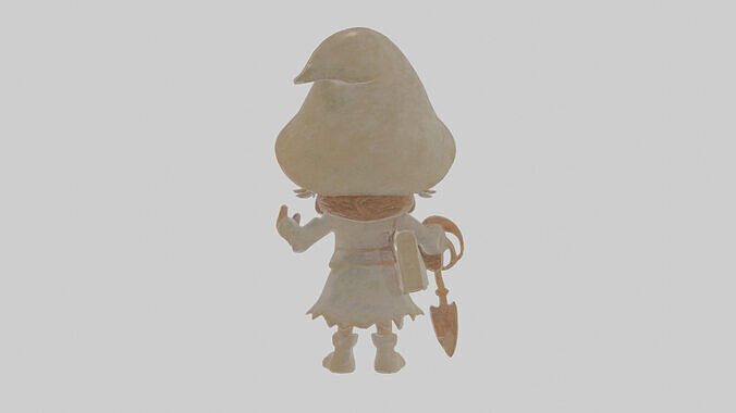 Cartoon Genevieve the Gatherer of Grave Goods Model Low-poly 3D model