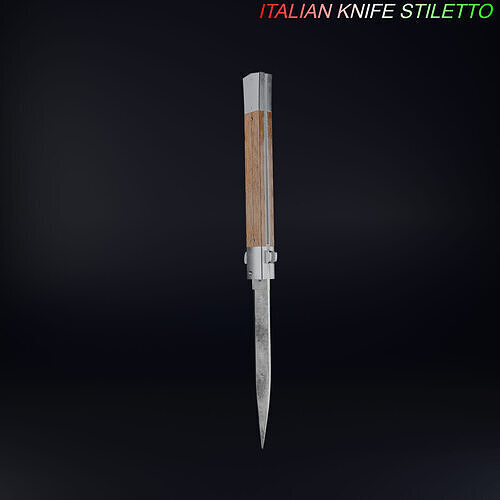 Italian Knife Stiletto Low-poly 3D model