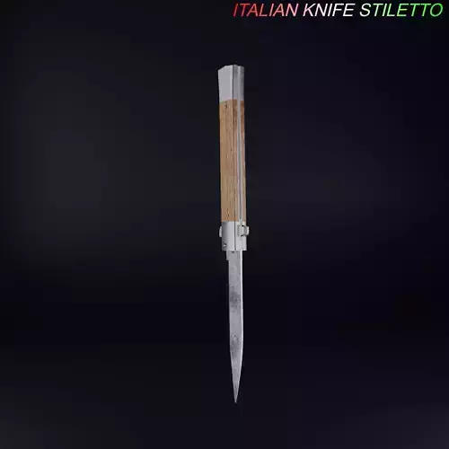 Italian Knife Stiletto Low-poly 3D model