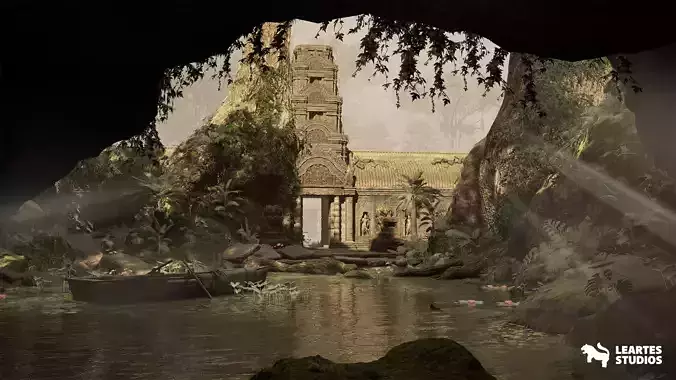 Jungle Ruins Lost Temple Ancient Environment Low-poly 3D model