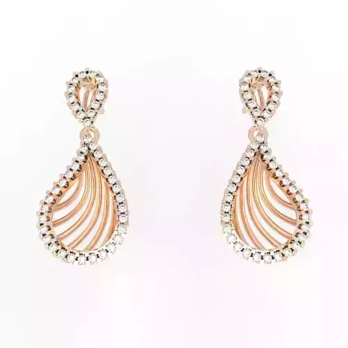 Stunning Diamond Drop Earrings 3D print model