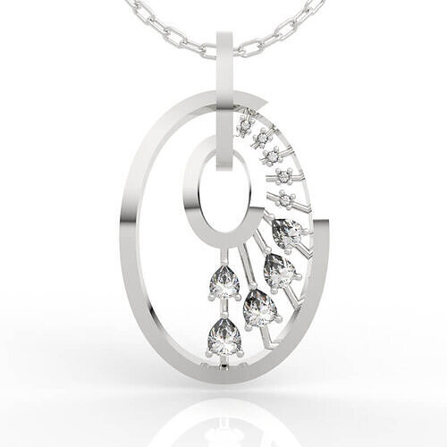 Modern Open Frame Diamond Pendant 3D print model