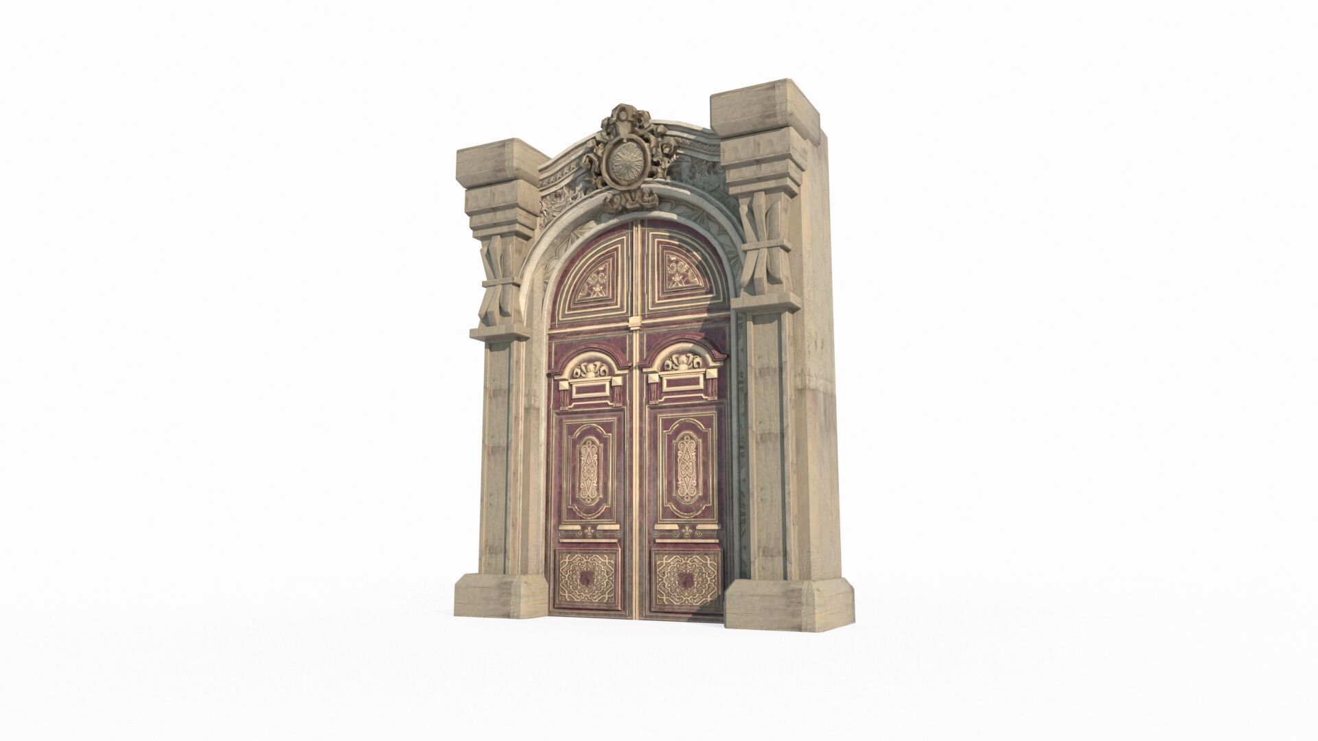 Classical entrance of architectural structure 3D model_1