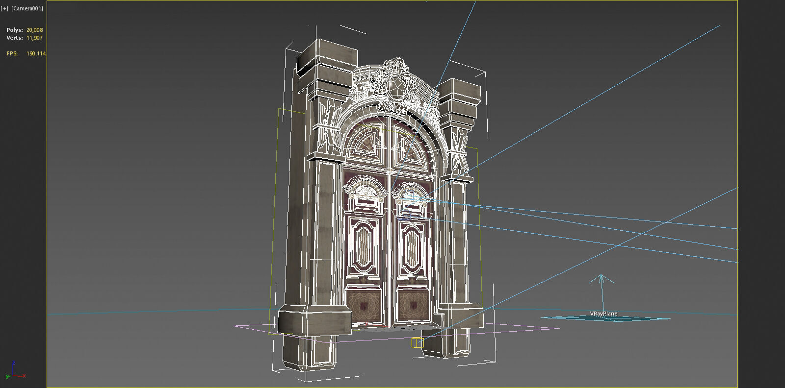 Classical entrance of architectural structure 3D model_6