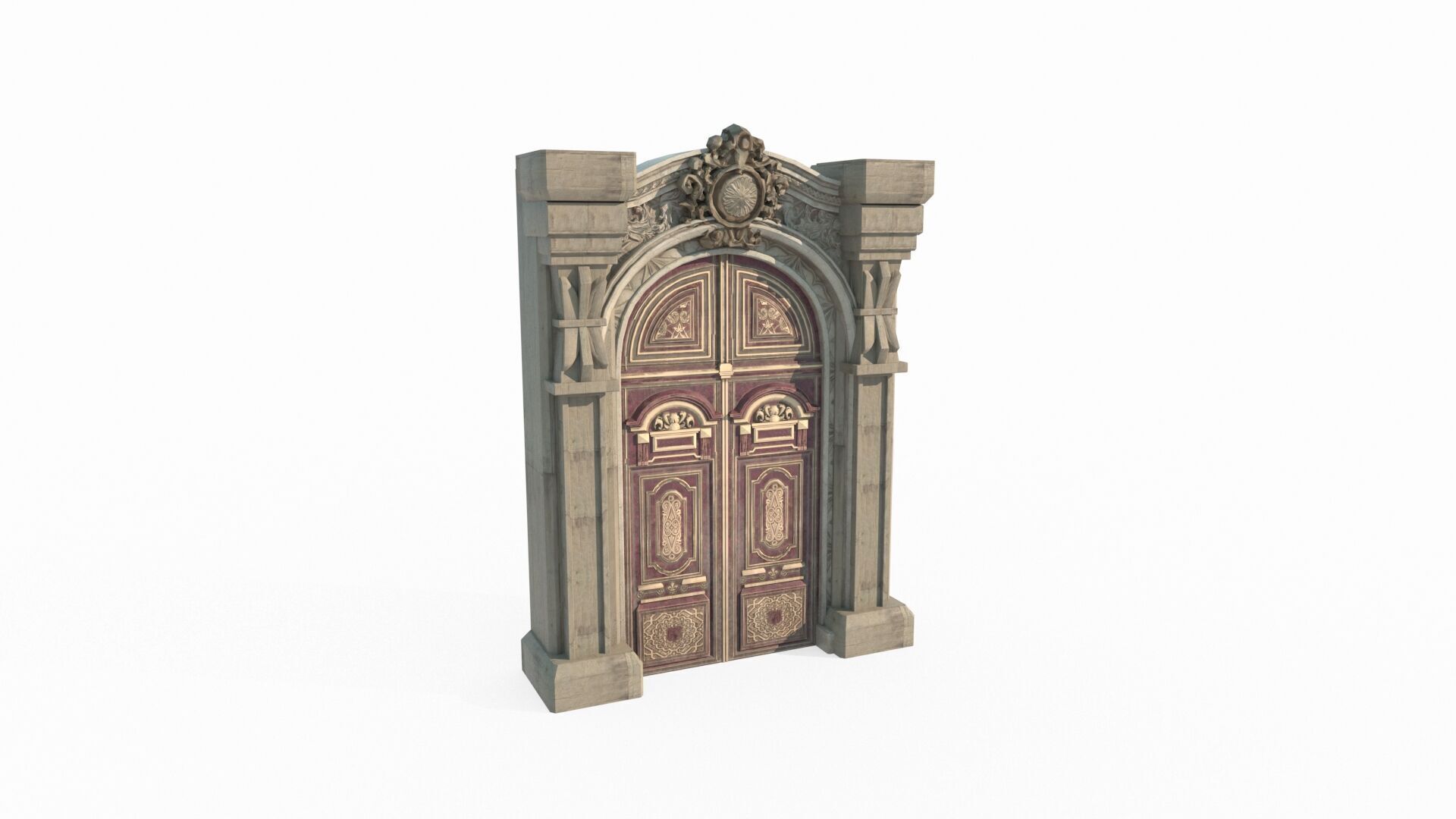 Classical entrance of architectural structure 3D model_3