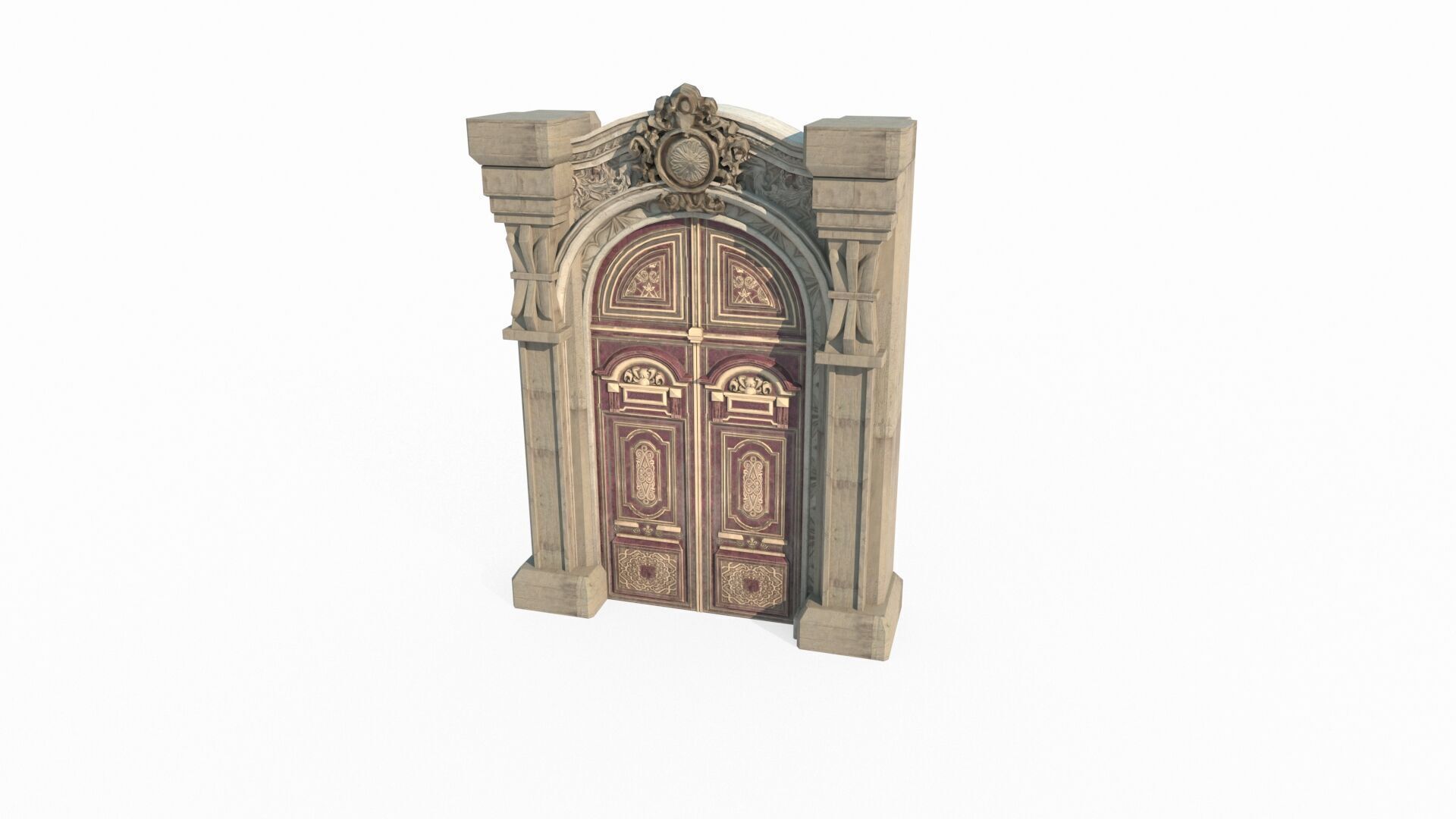 Classical entrance of architectural structure 3D model_2