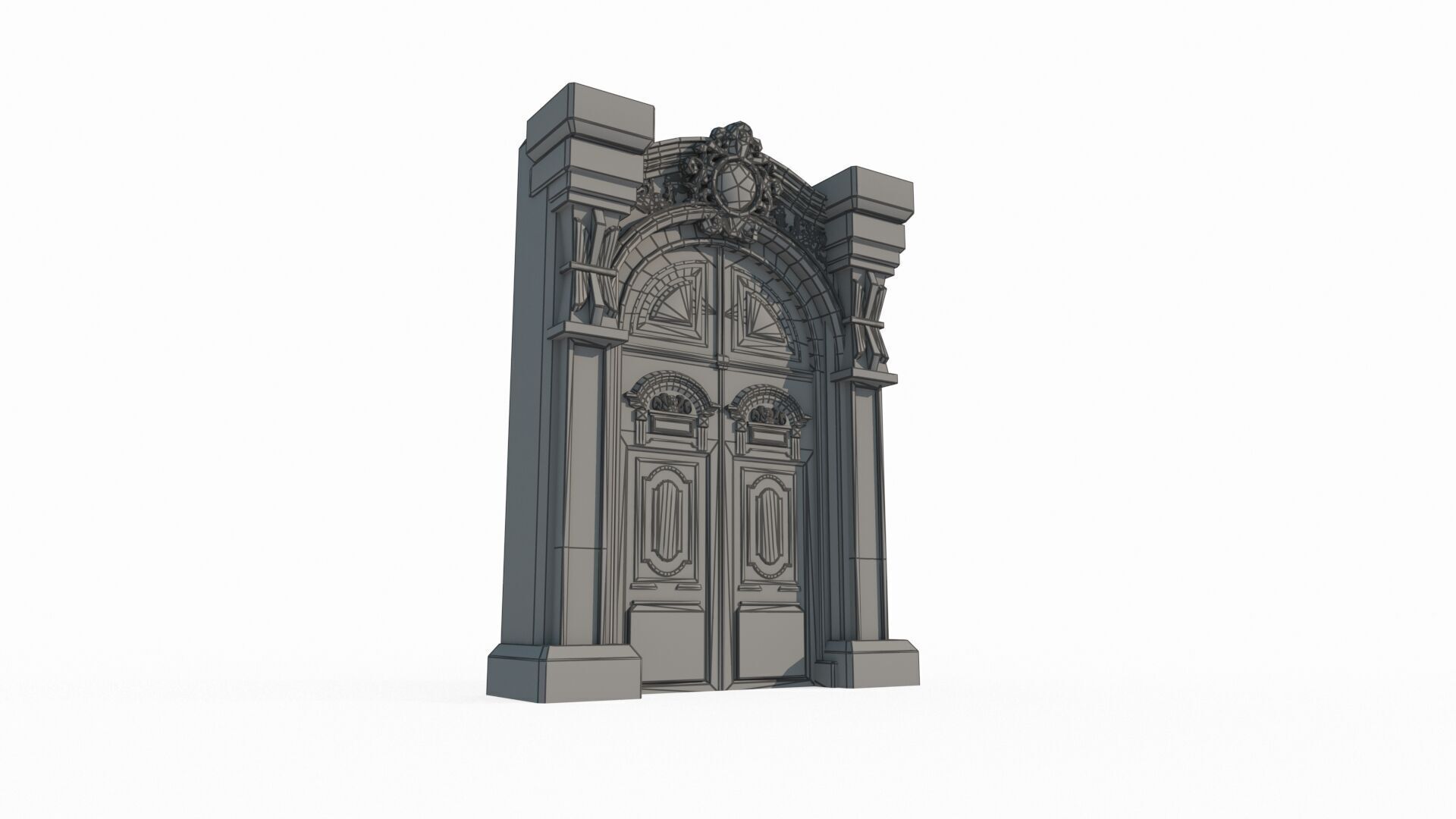 Classical entrance of architectural structure 3D model_5