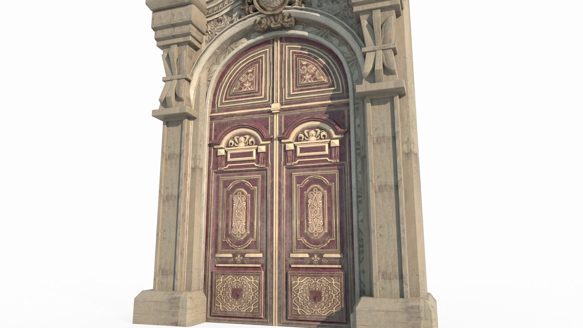 Classical entrance of architectural structure 3D model_4