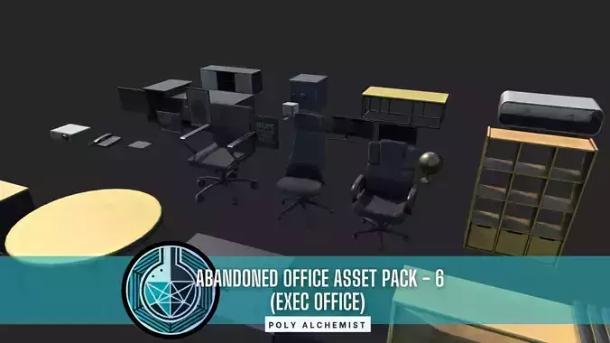 Abandoned Office Asset Pack - 6- Executive Room - 29 Props