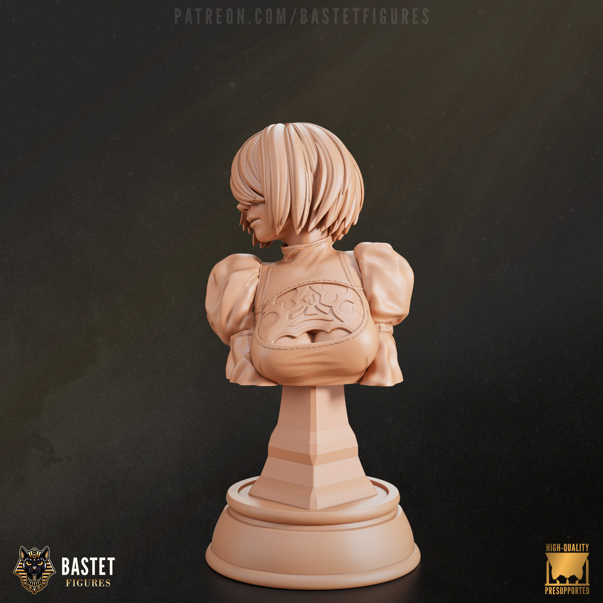 2B Bust I NieR Automata 3D print model_1