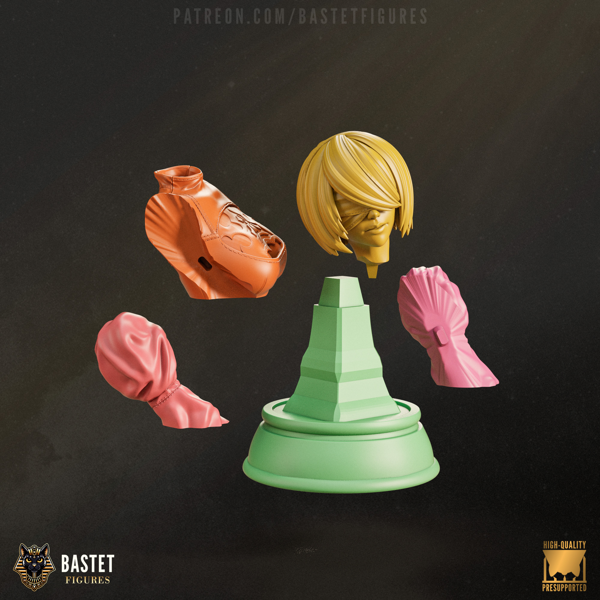 2B Bust I NieR Automata 3D print model_3