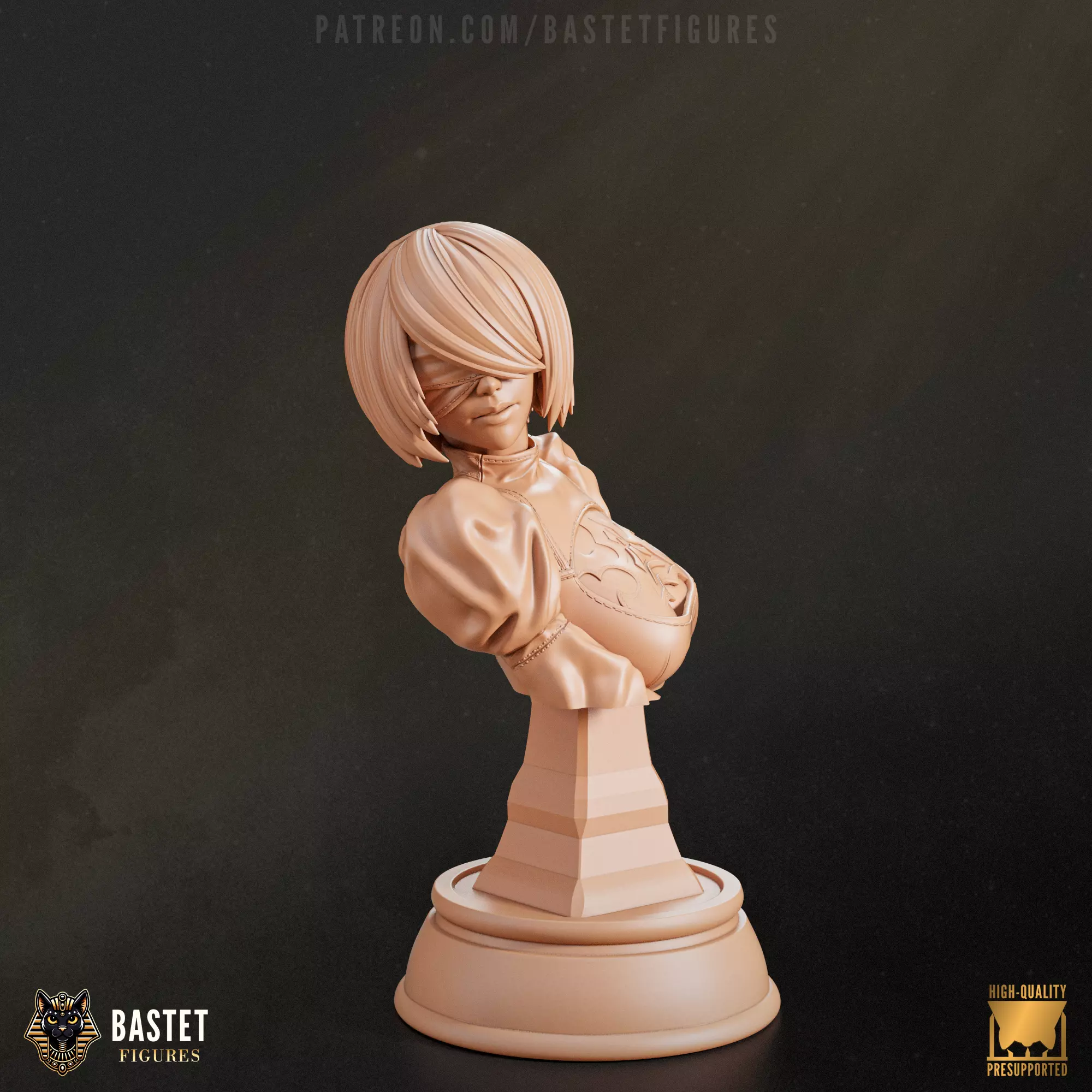 2B Bust I NieR Automata 3D print model_0