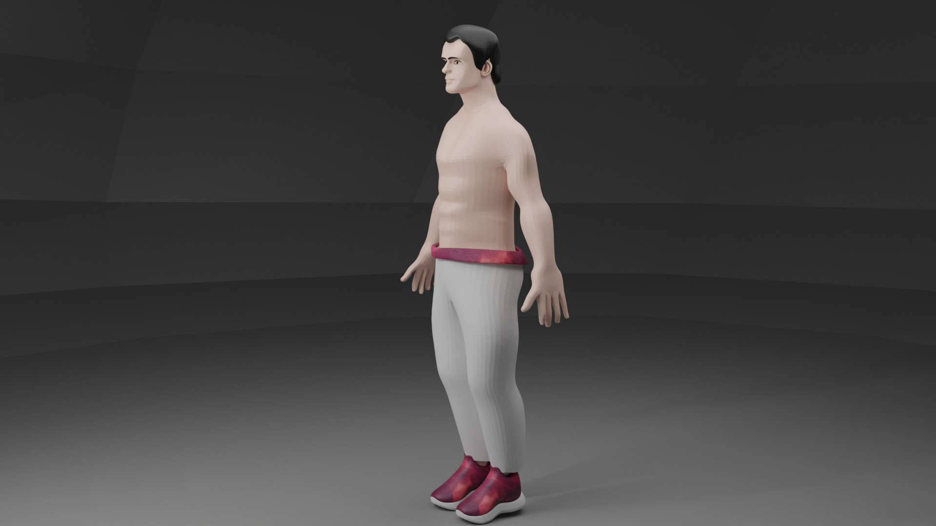 Base Human Mesh Low-poly 3D model_2