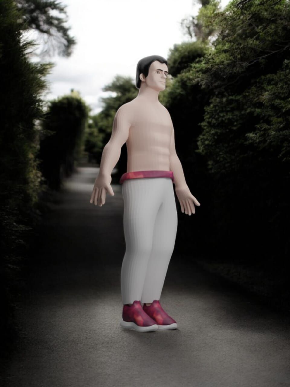 Base Human Mesh Low-poly 3D model_9