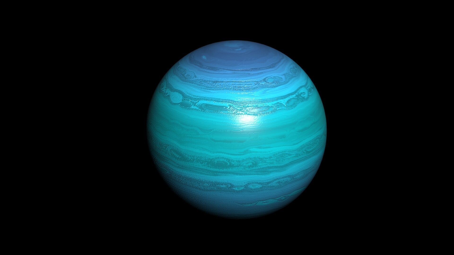 Blue Gas Giant 3D model_2