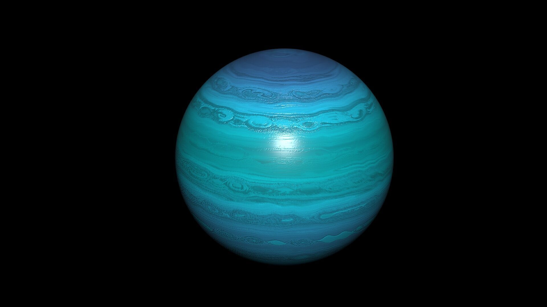 Blue Gas Giant 3D model_4