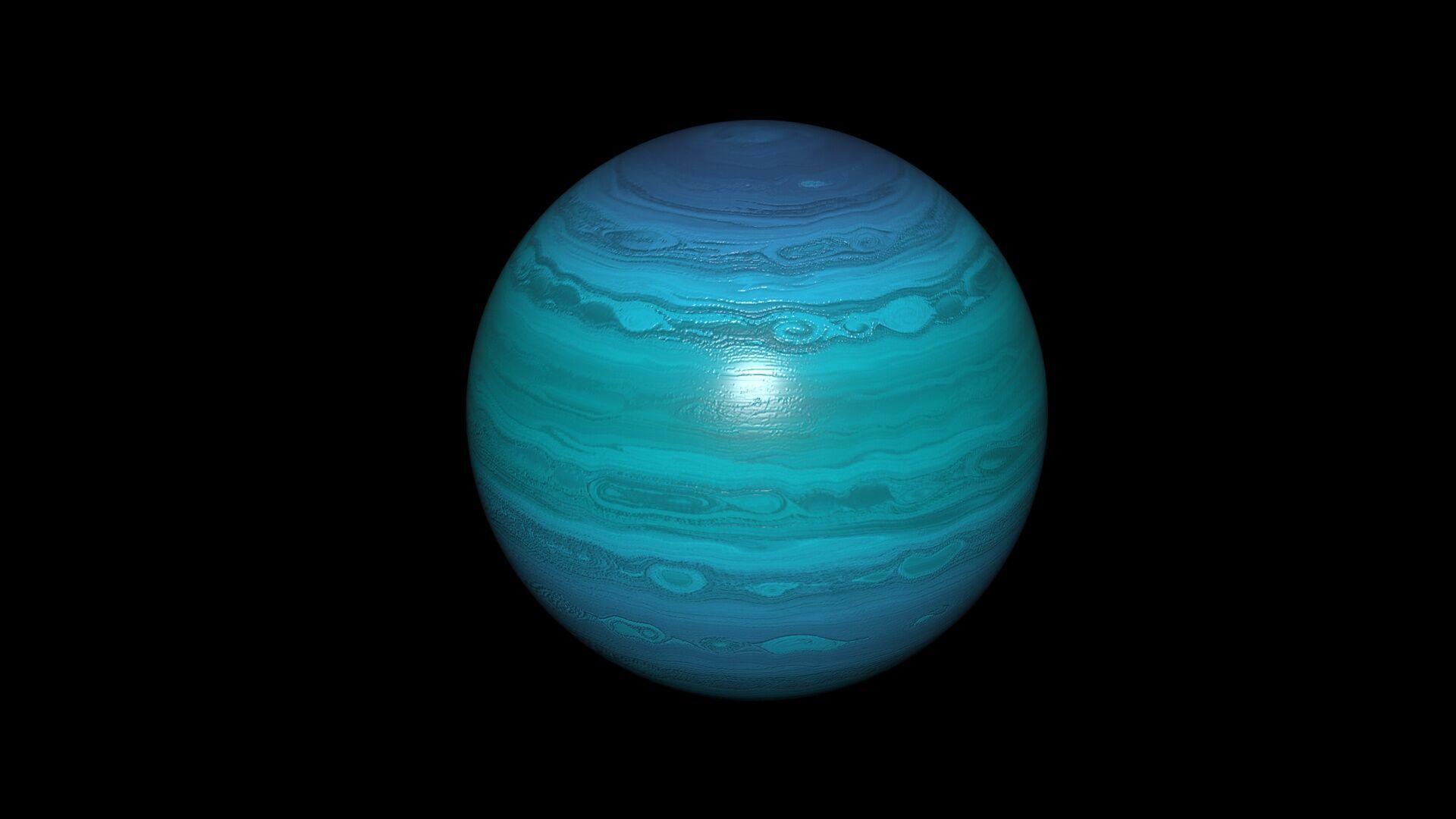 Blue Gas Giant 3D model_8