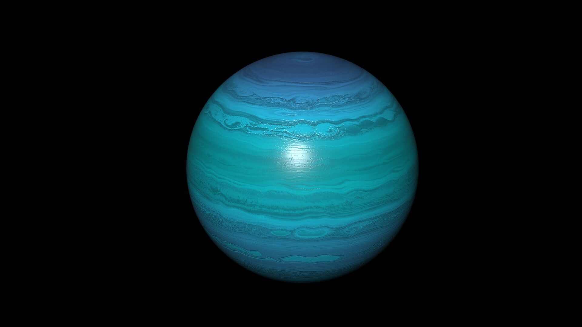Blue Gas Giant 3D model_6