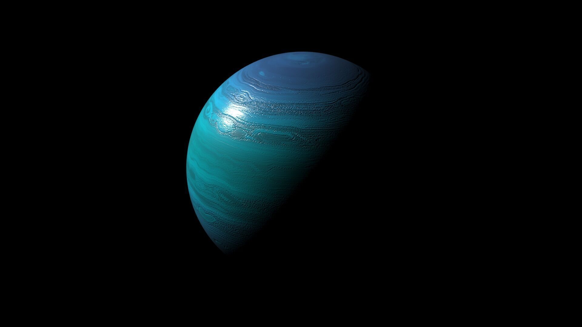 Blue Gas Giant 3D model_1