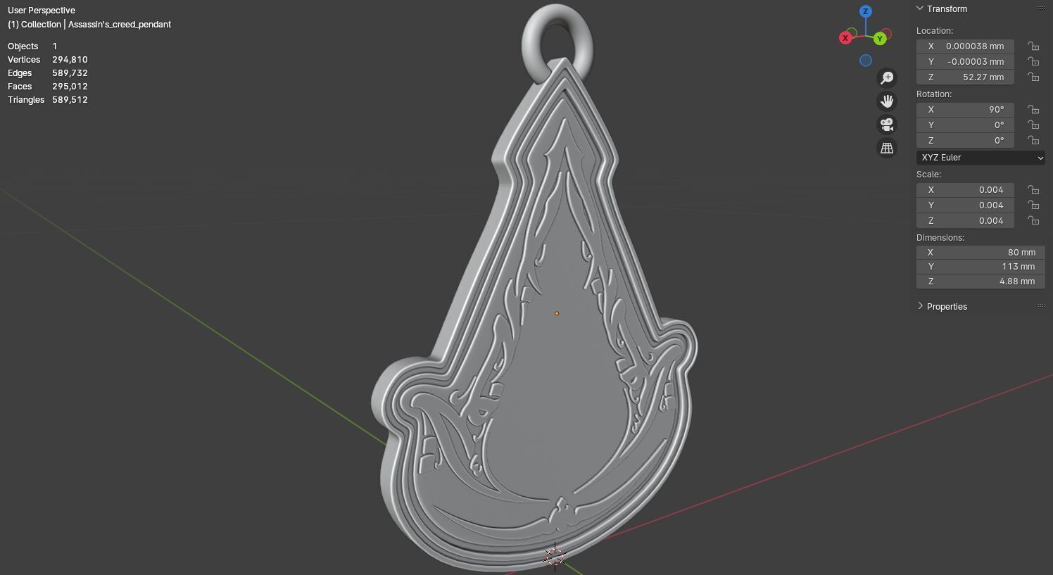 Assassins creed mirage pendant 3D model for 3D print 3D print model_20
