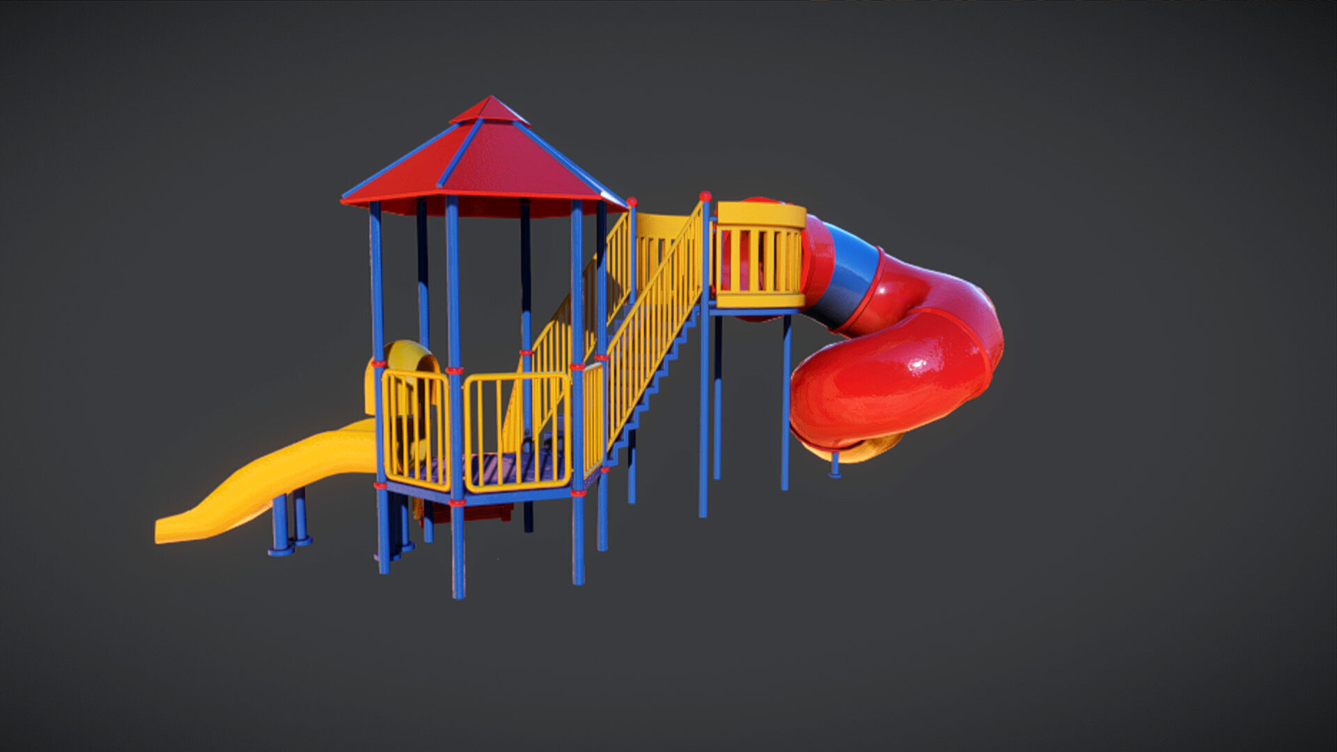 Playground Slide 3D model Low-poly 3D model_3