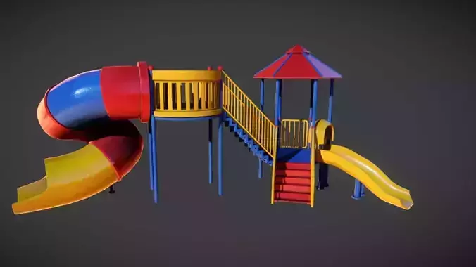 Playground Slide 3D model Low-poly 3D model