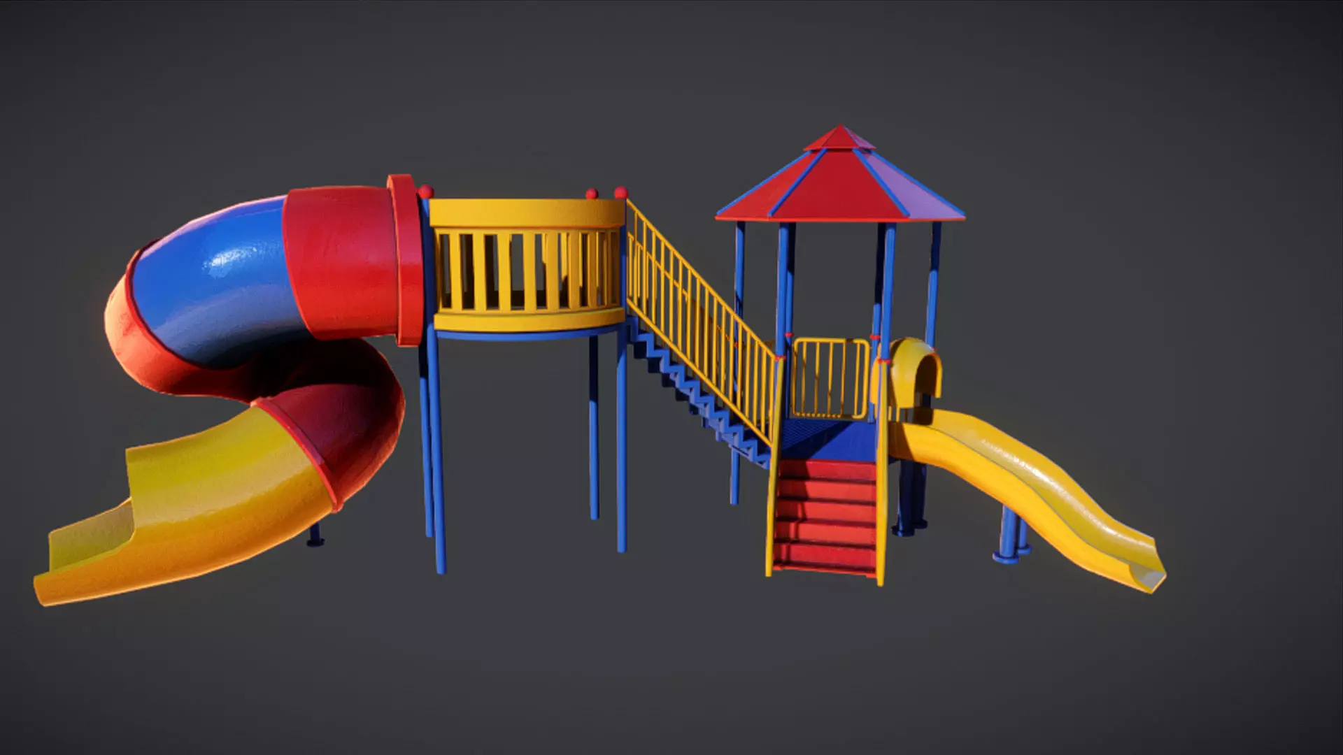 Playground Slide 3D model Low-poly 3D model_0