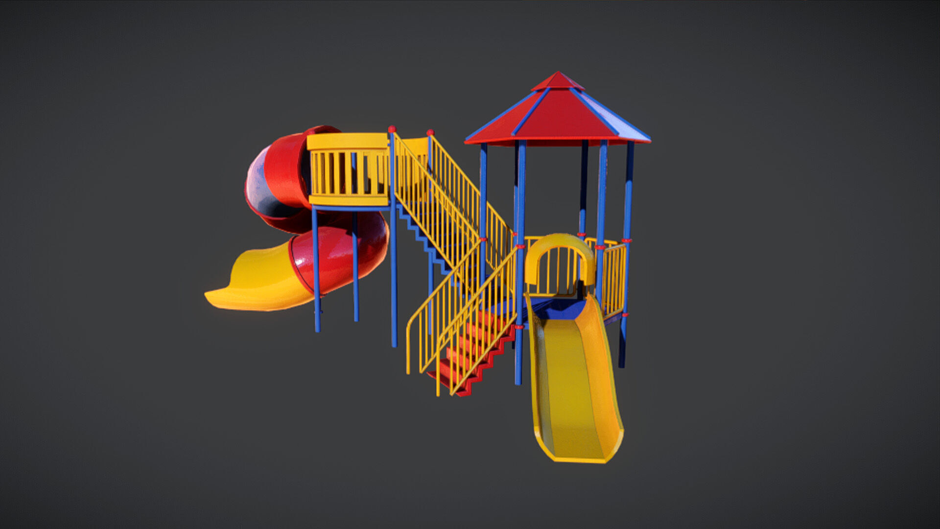 Playground Slide 3D model Low-poly 3D model_2