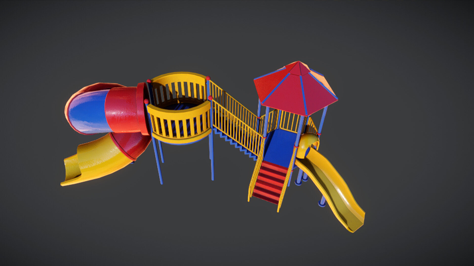 Playground Slide 3D model Low-poly 3D model_4