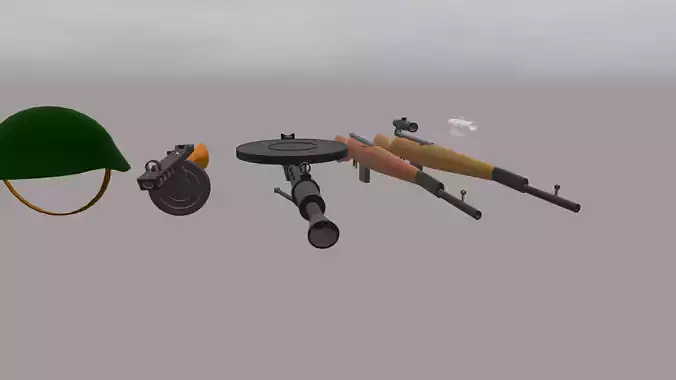 Soviet Arsenal Pack Red Army weapons - Low poly