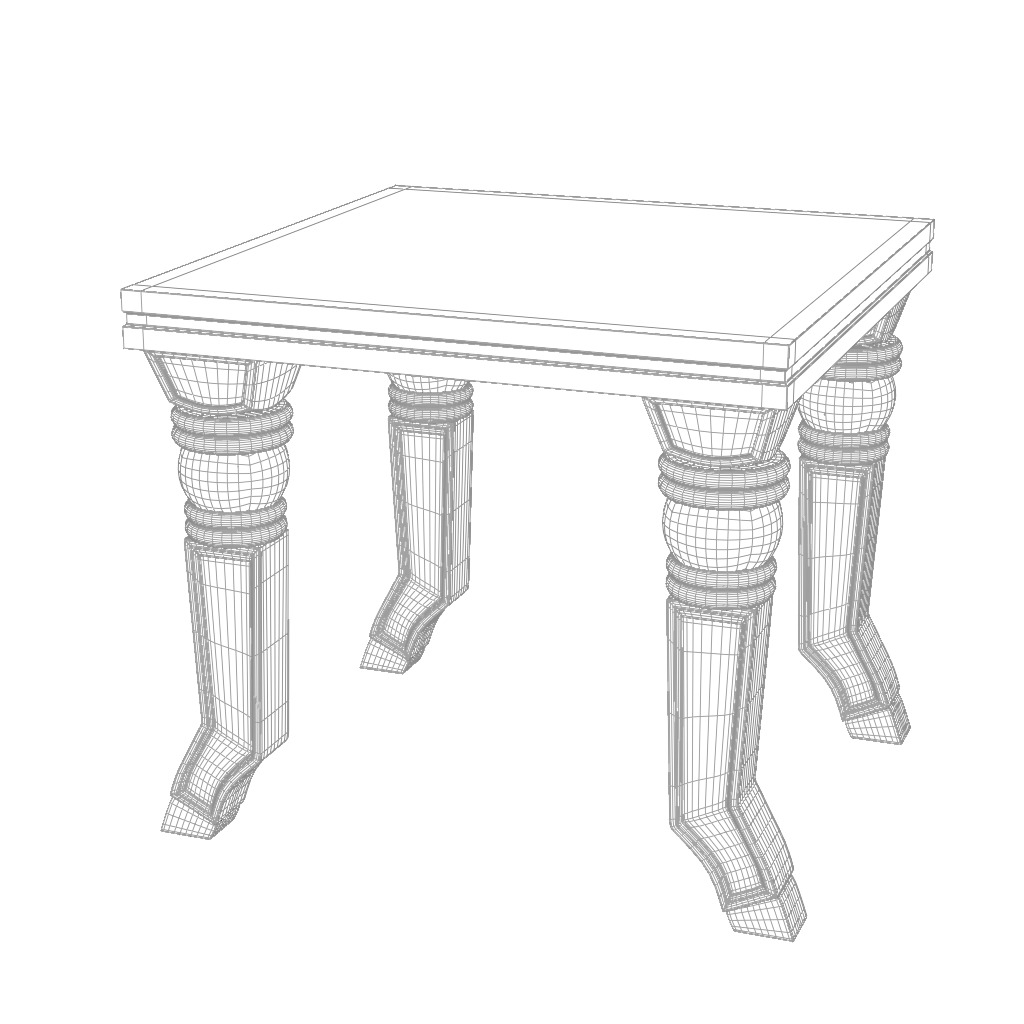 Ornamented Table With Acrylic Spheres 3D model_3
