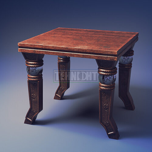 Ornamented Table With Acrylic Spheres 3D model