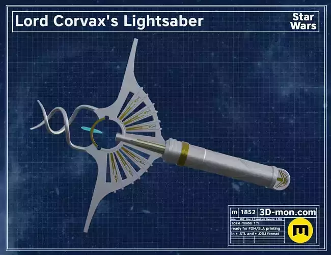 Lord Corvax lightsaber 3D print model Lord Corvax lightsaber 3D print model