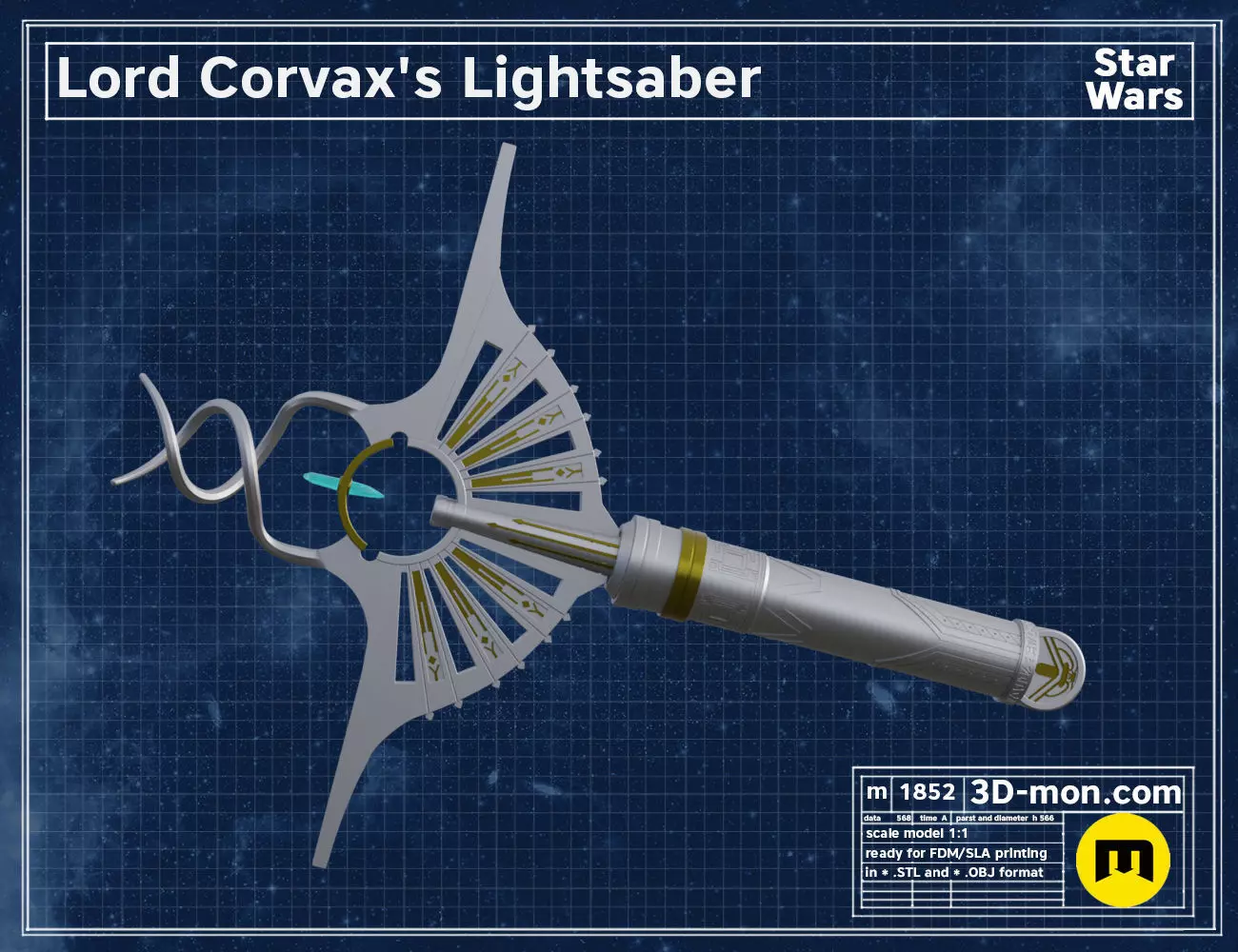 Lord Corvax lightsaber 3D print model_0