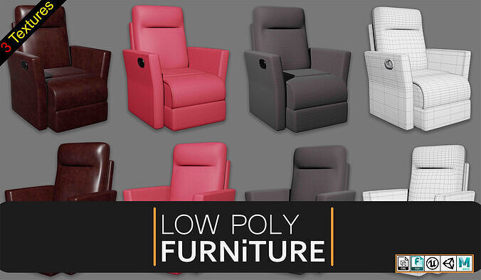 Recliner1 Low-poly 3D model