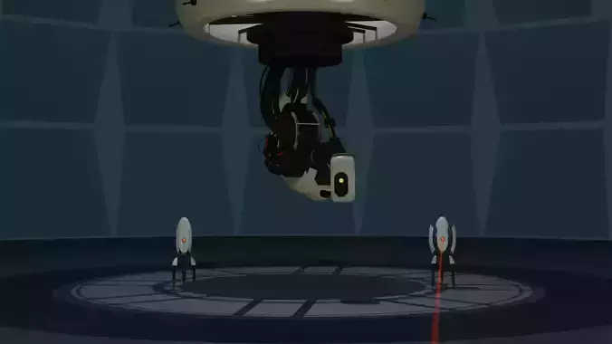 GLaDOS with Turrets 3D model