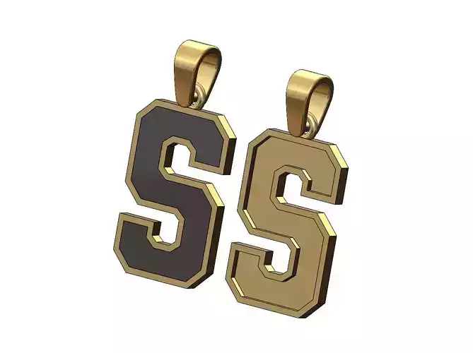 S enamel varsity letter sports letterman jersey pendant charm